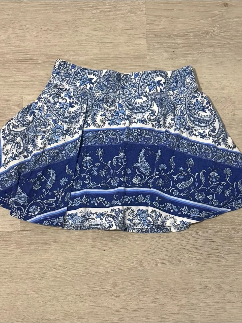 The Children's Place Blue & White Paisley Skater Skirt